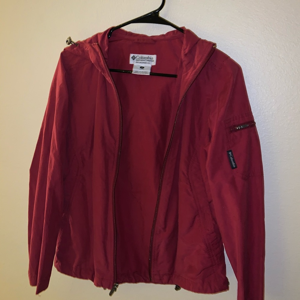 Columbia zip up red jacket